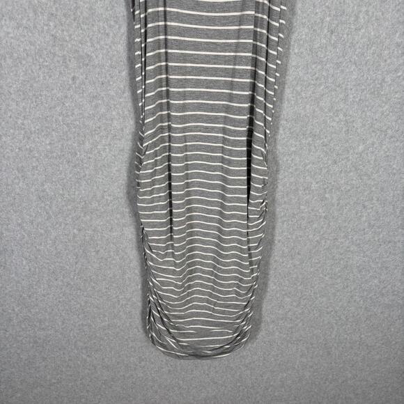 Athleta Ember Midi Dress Medium Gray Ruched Racerback Jersey Stretch Tennis Golf - Picture 3 of 12